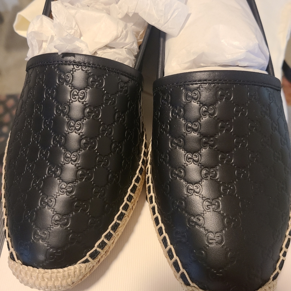 NIB Gucci Leather Espadrilles 38